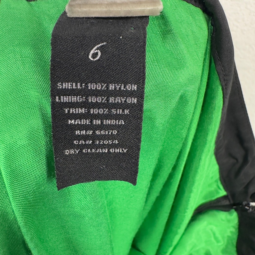 Anthropologie Lithe Skirt 6 Green Black Embroidered Overlay Romantic Whimsigoth - Picture 7 of 9
